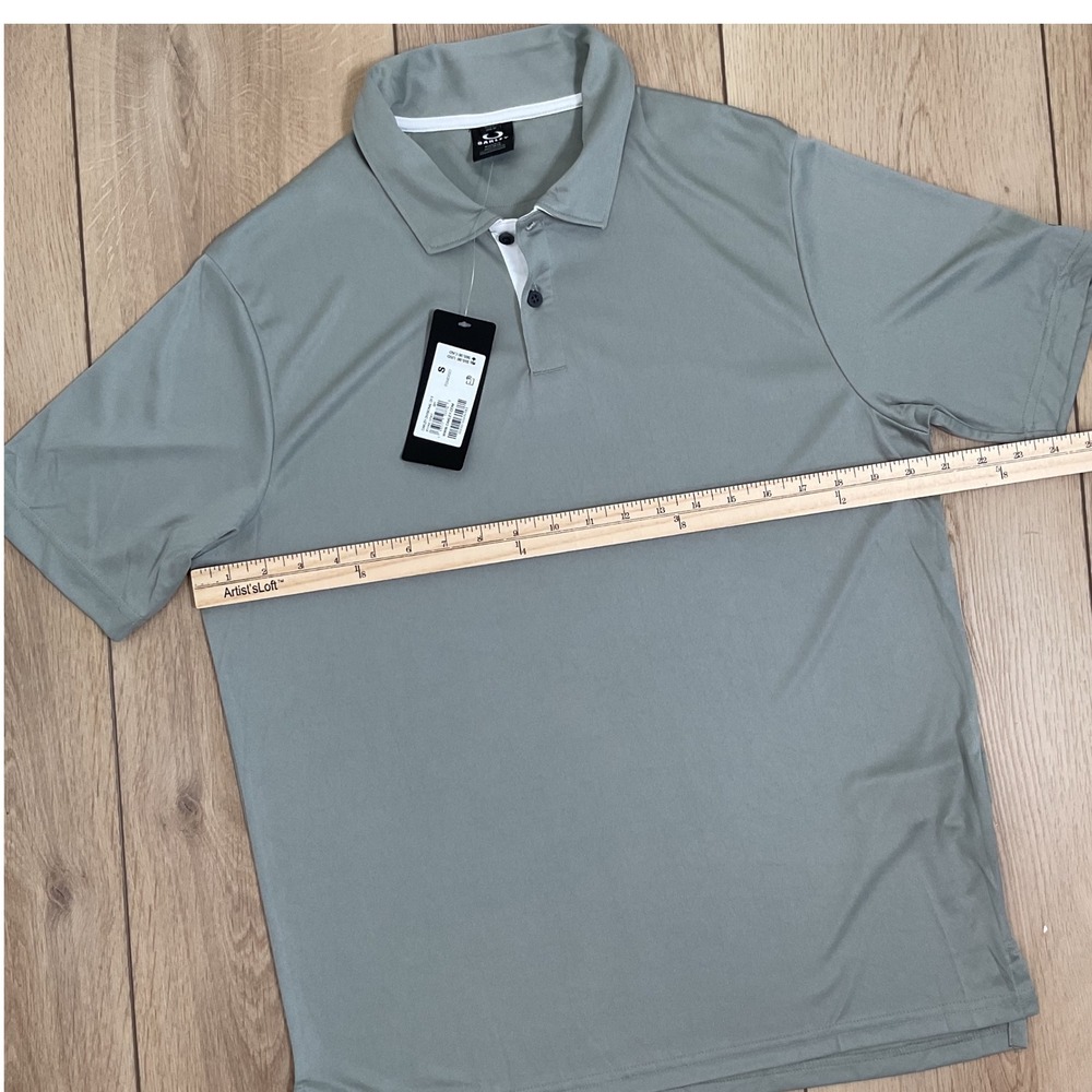 Oakley Divisional UV II Stone Gray Polo Shirt Mens Size S Short Sleeve - Picture 7 of 10